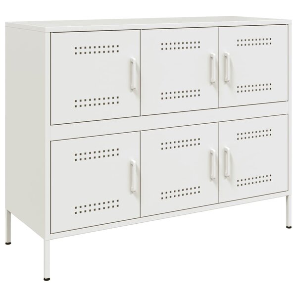 vidaXL Buffet blanc 100 5x39x79 cm acier laminé à froid