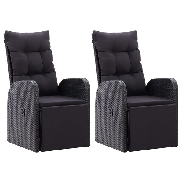 vidaXL Chaises de jardin inclinables coussins lot de 2 Résine tressée