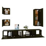 vidaXL Ensemble de meubles TV 5 Pièces Noir Bois d'ingénierie
