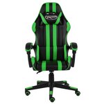 Chaise fauteuil siège pivotante de bureau informatique étude de jeux vidéo et similicuir vert 02_0024227
