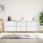 vidaXL Buffets 3 Pièces blanc 60x35x70 cm bois d'ingénierie