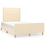 vidaXL Cadre de lit avec tête de lit Crème 120x200 cm Tissu