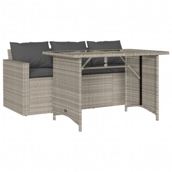 vidaXL Ensemble à manger de jardin et coussins 2 Pièces gris clair rotin