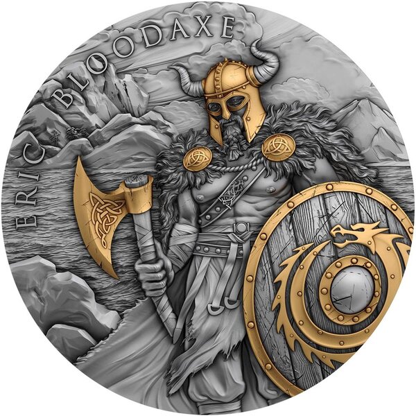 Pièce de monnaie en Argent 5 Dollars g 62.2 (2 oz) Millésime 2023 Legendary Warriors ERIC BLOODAXE