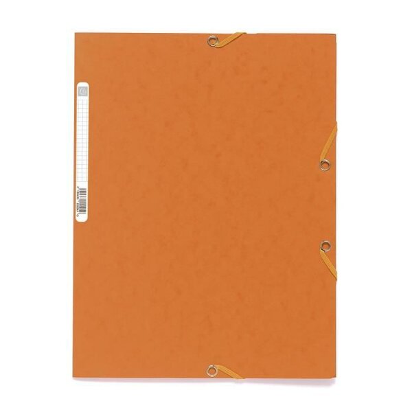 EXACOMPTA - Chemise a élastique - 3 rabats - 24 x 32 - Carte lustrée 390G - Orange