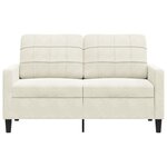 vidaXL Canapé à 2 places Crème 120 cm Velours