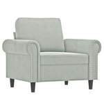 vidaXL Fauteuil Gris clair 60 cm Velours