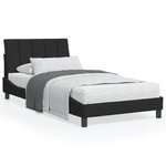 vidaXL Lit avec matelas noir 100x200 cm velours