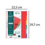 Intercalaires Carte Lustrée 225g 6 Positions - A4 - Couleurs Assorties - X 50 - Exacompta