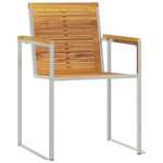 vidaXL Transat avec chaises de jardin 3 Pièces en bois massif de teck