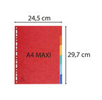 Intercalaires Carte Lustrée 400g 6 Positions - A4 Maxi - Couleurs Assorties - X 25 - Exacompta