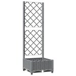 vidaXL Jardinière avec treillis Gris clair 40x40x121 5 cm PP