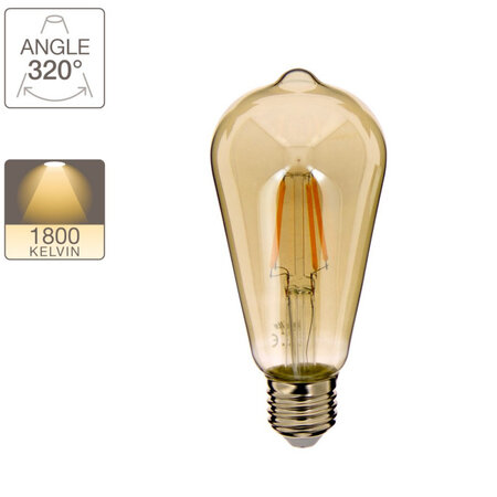 Ampoule E27 Vintage, 5 Pièces Ampoule Edison LED E27 ST64 Lampe