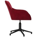 vidaXL Chaise pivotante de bureau Rouge bordeaux Velours
