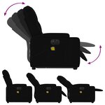 vidaXL Fauteuil inclinable de massage électrique Noir Tissu