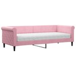 vidaXL Lit de jour avec matelas rose 80x200 cm velours