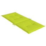 vidaXL Coussins de chaise de jardin à dossier haut lot de 2 vert vif