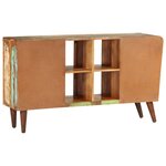 vidaXL Armoire avec 1 porte 4 étagères 3 tiroirs Bois massif récupéré