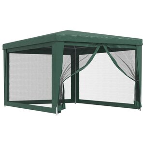 vidaXL Tente de fête avec 4 parois latérales en maille Vert 3x4 m PEHD