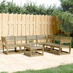 vidaXL Salon de jardin 6 Pièces bois de pin imprégné