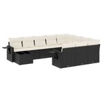 vidaXL Salon de jardin 11 Pièces avec coussins noir résine tressée