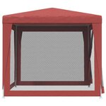 vidaXL Tente de fête avec 4 parois latérales en maille Rouge 2.5x2.5 m