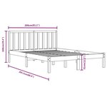 vidaXL Cadre de lit Noir Bois de pin massif 200x200 cm