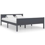 vidaXL Cadre de lit Bois de pin massif Gris 160x200 cm