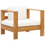 vidaXL Chaise de jardin avec coussin Crème Bois d'acacia solide