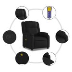 vidaXL Fauteuil de massage inclinable Noir Similicuir