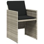 vidaXL Ensemble à manger de jardin 11Pièces avec coussins gris poly rotin