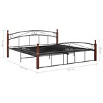 vidaXL Cadre de lit sans matelas noir métal bois chêne 180x200 cm
