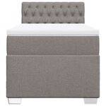 vidaXL Sommier à lattes de lit avec matelas Taupe 90x190 cm Tissu