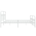 vidaXL Cadre de lit métal avec tête de lit/pied de lit blanc 193x203cm