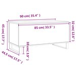 vidaXL Table basse Sonoma gris 90x44 5x45 cm Bois d'ingénierie