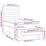 vidaXL Sommier à lattes de lit avec matelas Taupe 90x190 cm Tissu