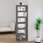 vidaXL Bibliothèque/Séparateur de pièce Gris 60x30x199 5 cm Pin massif