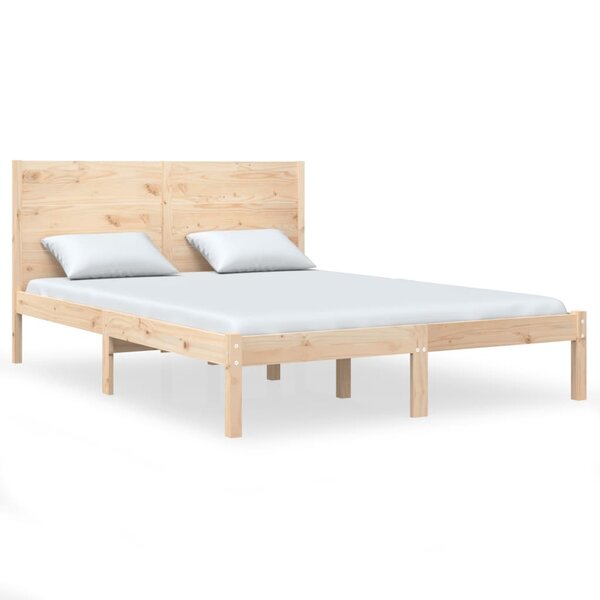 vidaXL Cadre de lit bois massif 135x190 cm double