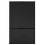 FMD Commode avec tiroir et portes 49 7x31 7x81 3 cm noir