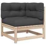 vidaXL Salon de jardin 5 Pièces avec coussins bois de pin massif