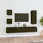 vidaXL Ensemble de meubles TV 5 Pièces Noir Bois d'ingénierie