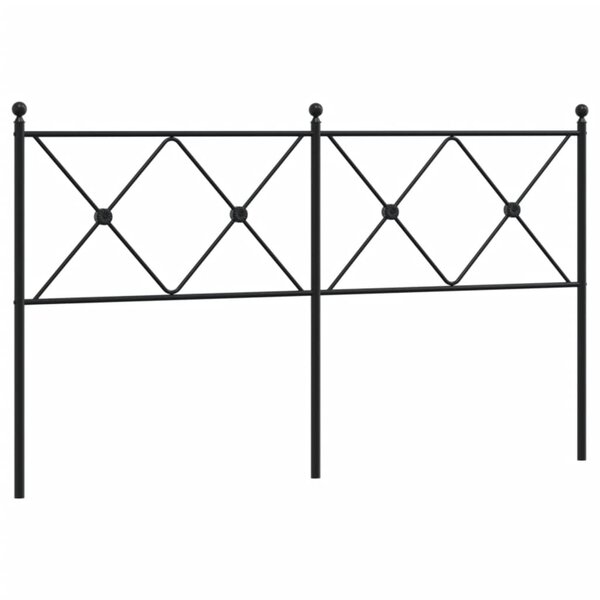vidaXL Tête de lit métal noir 160 cm
