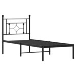 vidaXL Cadre de lit métal avec tête de lit noir 75x190 cm
