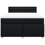 vidaXL Sommier à lattes de lit avec matelas Noir 140x200 cm Tissu