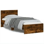 vidaXL Cadre de lit tête de lit chêne fumé 75x190 cm bois ingénierie