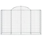 vidaXL Paniers à gabions arqués 5 Pièces 200x50x120/140 cm Fer galvanisé