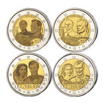 Lot de 4 x 2 euros commémoratives Luxembourg 2021 en 2 versions.