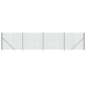 vidaXL Clôture en treillis métallique et piquet d'ancrage vert 2x10m
