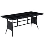 vidaXL Salon de jardin 9 Pièces avec coussins Résine tressée Noir