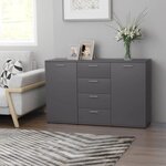vidaXL Buffet Gris 120x35 5x75 cm Bois d'ingénierie